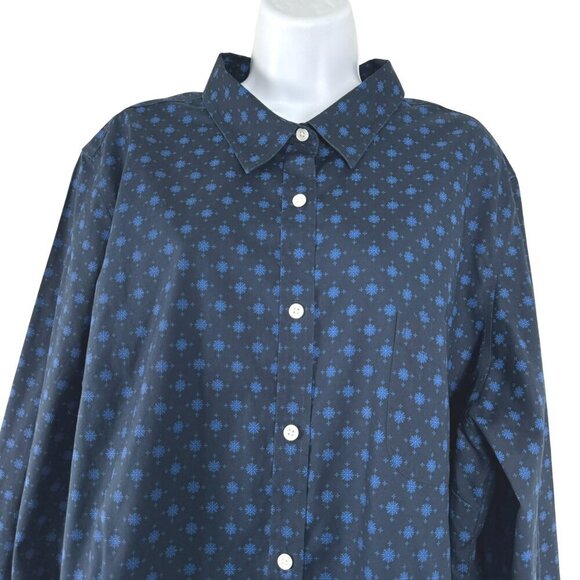 L.L. Bean Wrinkle Free Pinpoint Oxford Shirt 3X Long Sleeve Snowflake TP-2911 - Picture 3 of 8